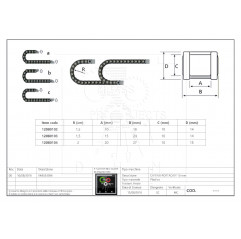 Cadena de energía Longitud 1 m - dimensiones internas 10x10 mm Cadenas rígidas 12080102 DHM