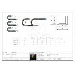 Energy chain Length 1 m - Internal dimensions 10x10 mm Rigid chains 12080102 DHM
