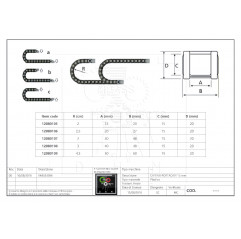 Cadena de energía Longitud 1 m - dimensiones internas 15x15 mm Cadenas rígidas 12080105 DHM