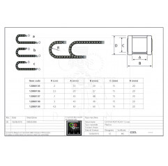 Energy chain Length 1 m - Internal dimensions 15x15 mm Rigid chains 12080105 DHM