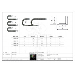 Cadena de energía Longitud 1 m - dimensiones internas 18x25 mm Cadenas rígidas 12080111 DHM