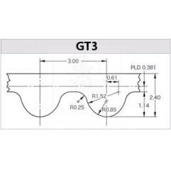 Cinghia GT3 neoprene H 6mm Cinghia GT305020401 DHM