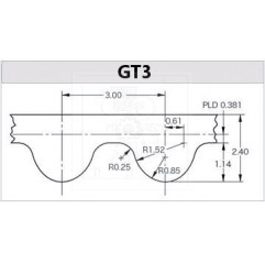 Courroie GT3 au mètre largeur 6mm pas 3mm pour imprimante 3D Reprap CNC belt Courroie GT3 05020401 DHM