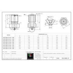 Boquilla MOD D acero 0,25 0,40 0,80 para impresora 3D de 3,00 mm Filamento 3.00mm 100404-2 DHM