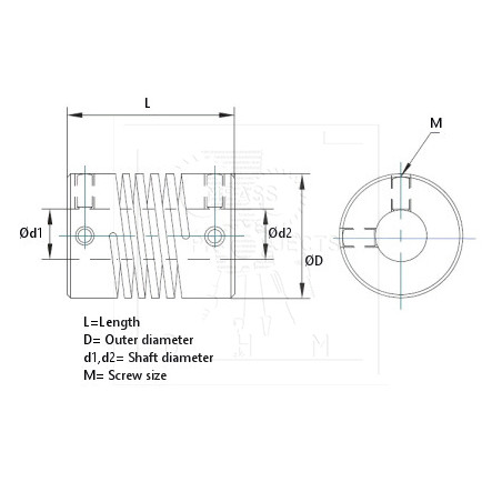 Wellenkupplung DB flexibel 8*10 mm