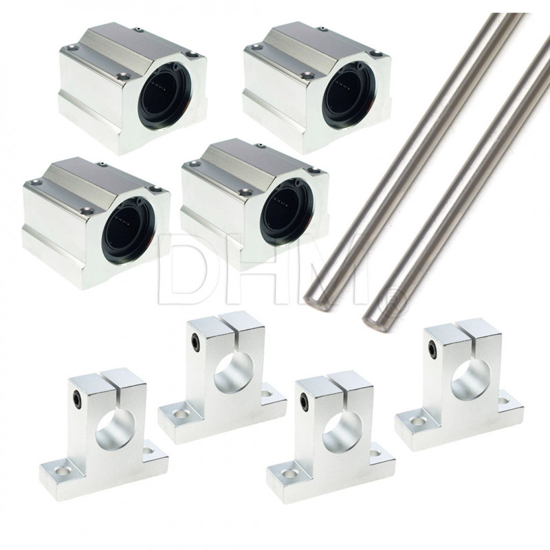 Guías suaves hechas de acero templado templado Ø16 x2 500mm x4 SK16 SC16UU Ejes endurecidos 18010504 DHM