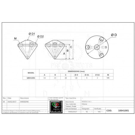 Diamond buse 3 en 1 - Ø 0,4 mm à 1,75 mm filament