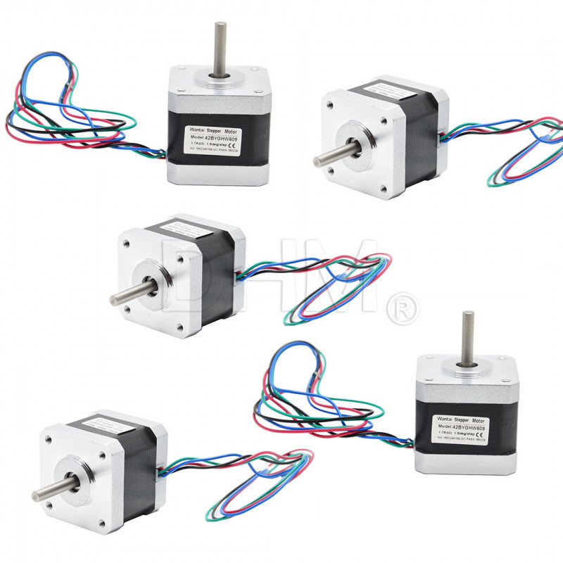 5 x motori WANTAI 42BYGHW609 1.7 A - stepper motor NEMA 17 - 3D printer - Reprap Stampa 3D18020101 DHM