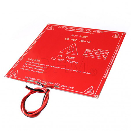 Lit chauffant Mk2b led câbles rouge 20*20cm Plateau chauffant impri