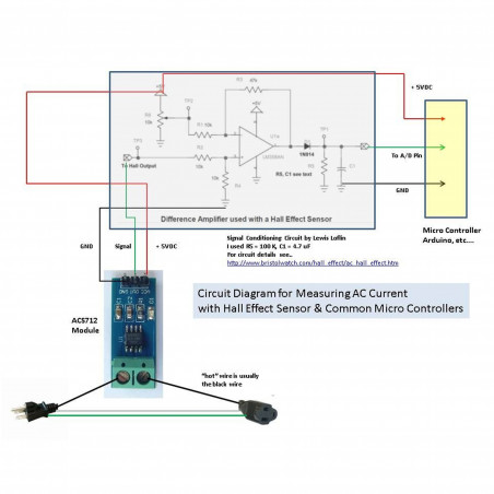 Sensor de corriente de 30A - Amperímetro ACS712 - Arduino - Detección de corriente AC o DC