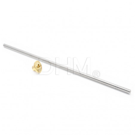 Husillos roscados trapezoidales enrollados TR8 pitch 2mm - 4 principles 50cm Tornillos trapezoidales T8 05050103 DHM