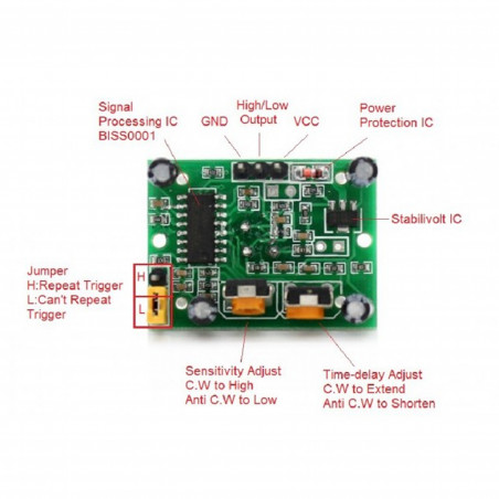 HC-SR501 Sensor PIR - Arduino IR Infrarrojo - Vigilancia de movimiento