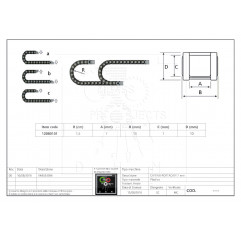 Energy chain Length 1 m - Internal dimensions 7x7 mm Rigid chains 12080101 DHM
