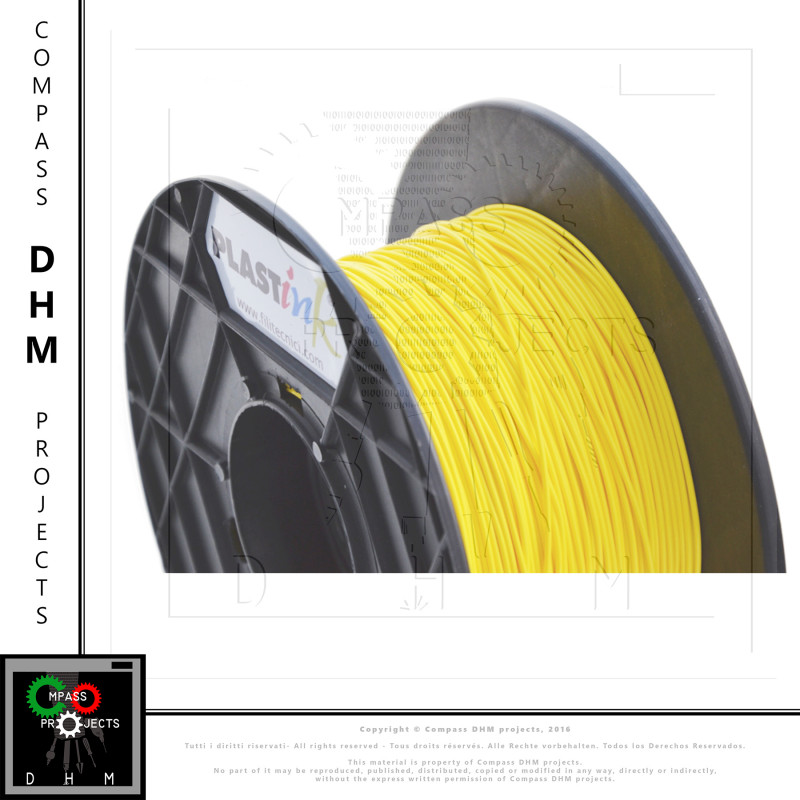 500g filament FLEXIBLE Plastink 1.75 mm JAUNE Gomma Plastink 13040306 DHM