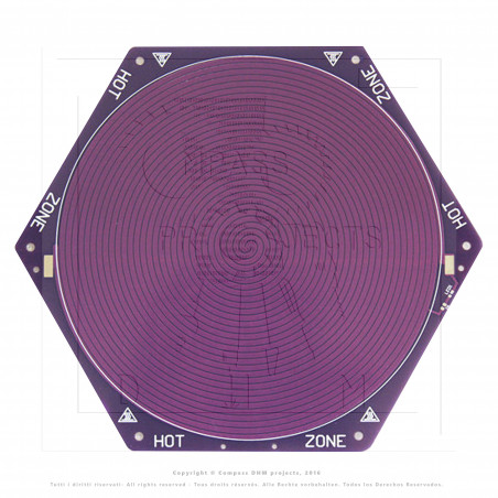 Sechseckige Platte Delta lila 170 mm PCB Delta Mini Kossel 3D Drucker Reprap 12V 100W