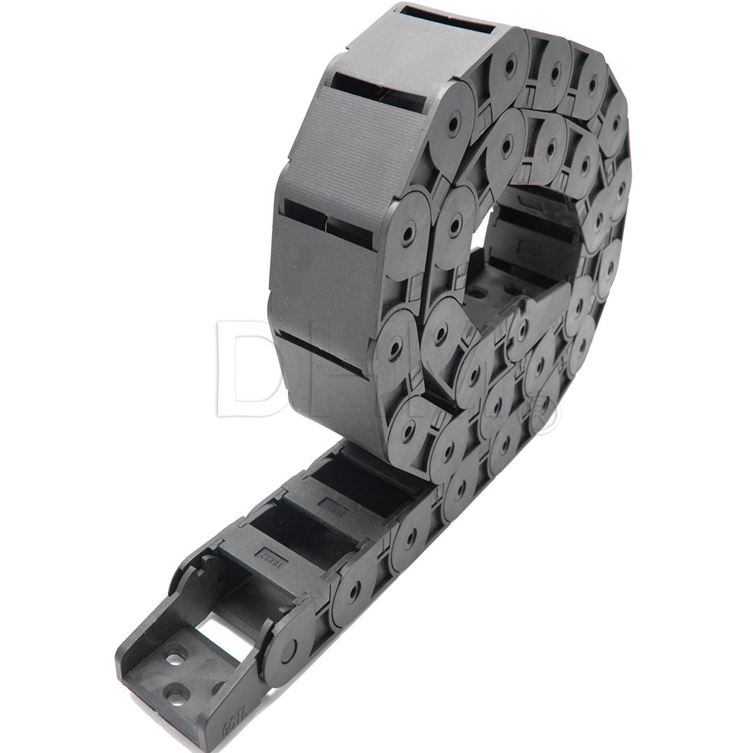 Catena Portacavi Plastica Nera 18x37mm - 1 Metro Flessibile Per Cavi E Tubi | Kit Connettori Incluso