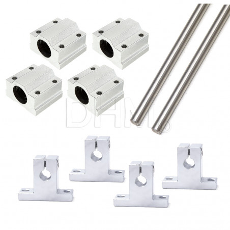 Smooth guides made of tempered hardened steel Ø 8 x2 500mm x4 SK8 x4 SC8UU Shafts hardened 18010501 DHM