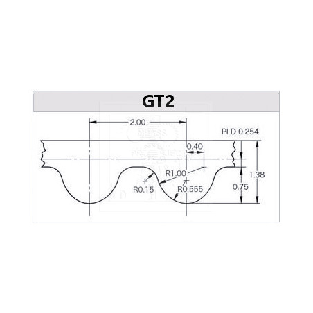 Courroie GT2 fermée H 6 mm 150 mm