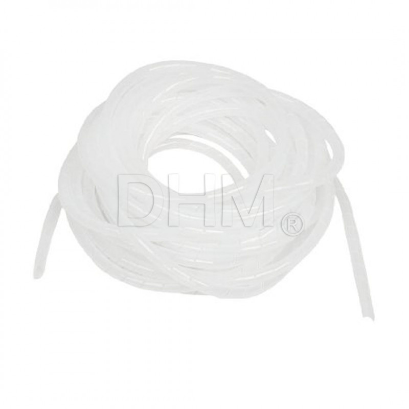 Polyethylene Flexible spiral tube Wire Wrap (for 1 meter) Ø10 mm transparent white Spiral tube 12080206 DHM
