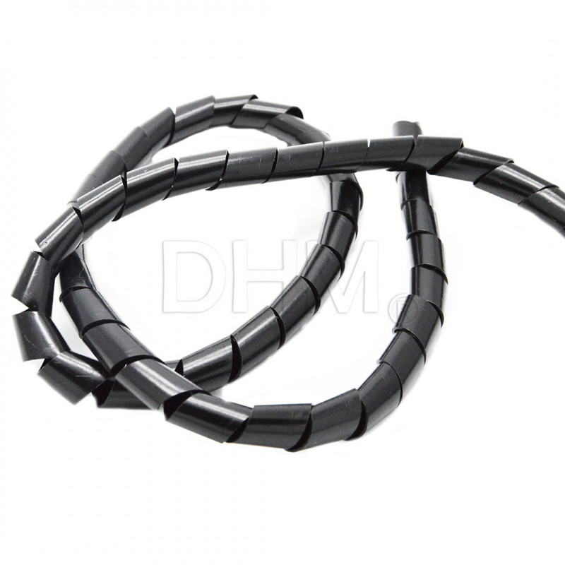 Polyethylene Flexible spiral tube Wire Wrap (for 1 meter) Ø12 mm black Spiral tube 12080207 DHM