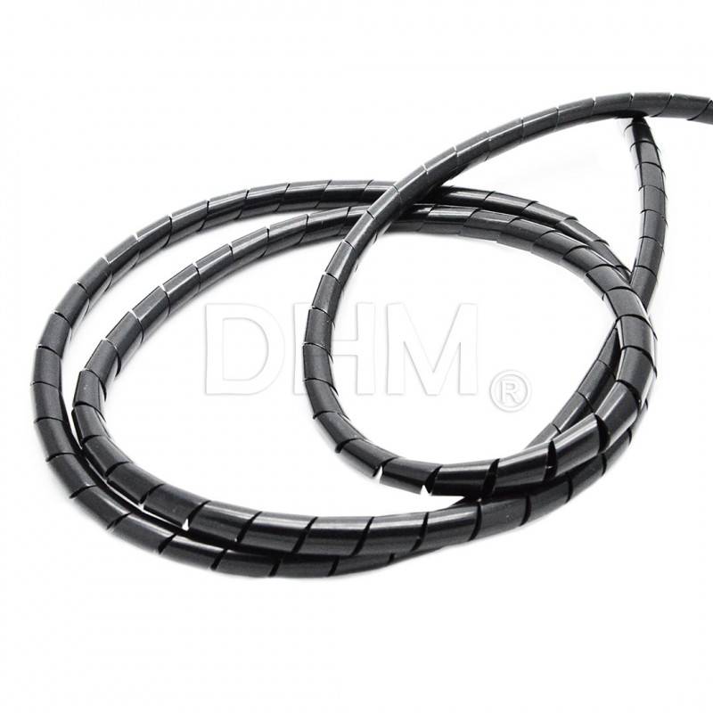 Polyethylene Flexible spiral tube Wire Wrap (for 1 roll about 12m) Ø8 mm black Spiral tube 12080215 DHM