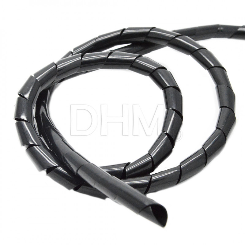Tubo espiral flexible de polietileno Envoltura de alambre (for 1 roll about 9.5m) Ø10 mm black Tubo en espiral 12080217 DHM