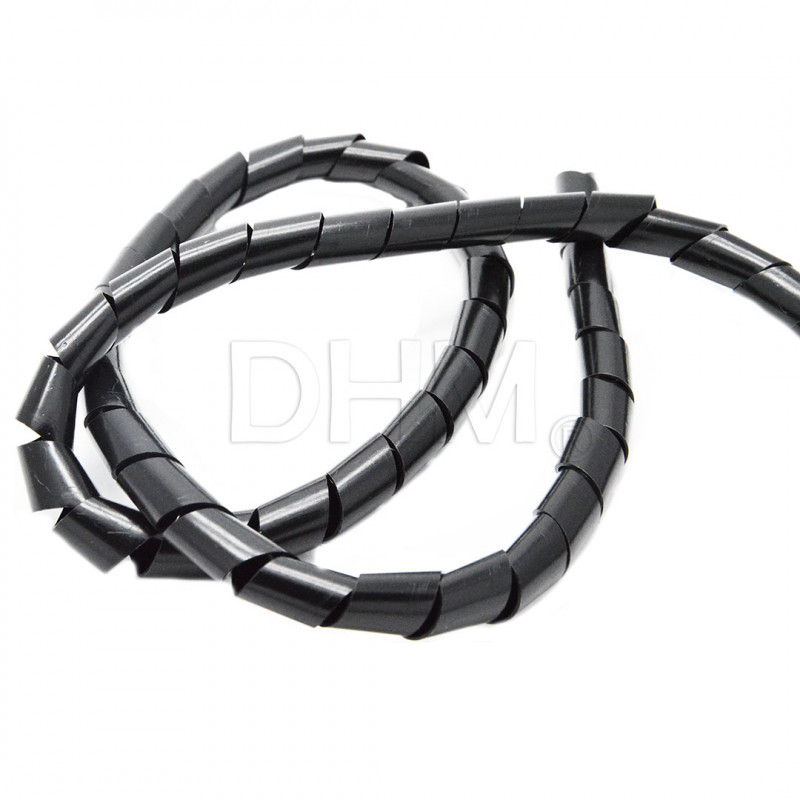 Polyethylene Flexible spiral tube Wire Wrap (for 1 roll about 6m) Ø12 mm black Spiral tube 12080219 DHM