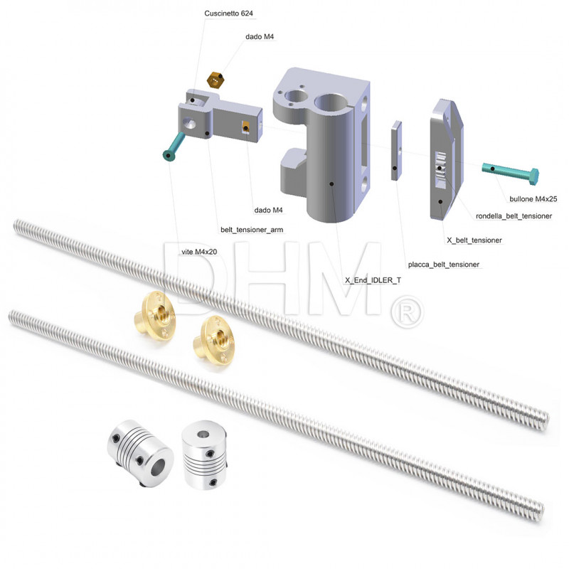 prusa i3 upgrade kit rework trapezoid screws plastic couplers Impresión 3d 18011019 DHM