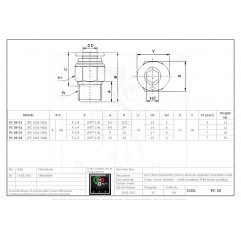 Gerade-Steckverschraubung PC 08 01 Pneumatische Armaturen 15010301 DHM