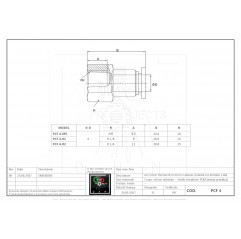 Gerade-Steckverschraubung PCF4 M5 Pneumatische Armaturen 15010701 DHM