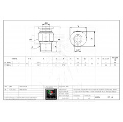 Gerade-Steckverschraubung PC 16 03 Pneumatische Armaturen 15010601 DHM