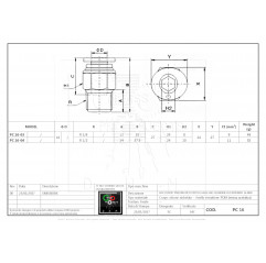 Gerade-Steckverschraubung PC 16 04 Pneumatische Armaturen 15010602 DHM