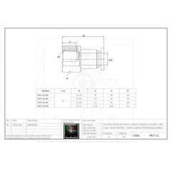 Gerade-Steckverschraubung PCF12 04 Pneumatische Armaturen 15011104 DHM