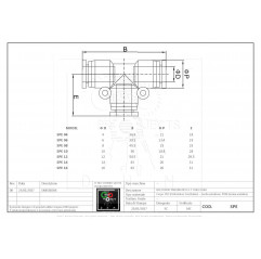 Raccord à T SPE 06 Raccords pneumatiques 15011202 DHM