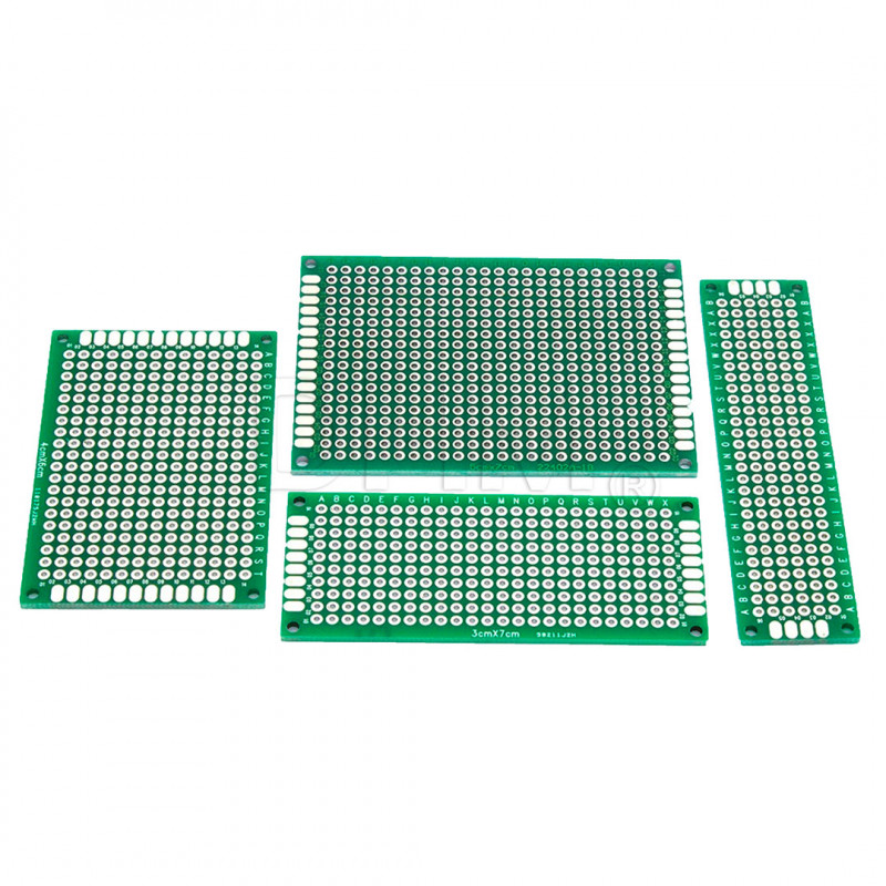 Set 4 pezzi basetta millefori vetronite FR-4 doppia faccia PCB Arduino