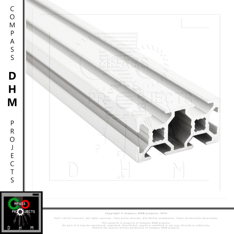 Profilati in alluminio quadrati - Serie 5 20x40 4 cave Serie 5 (cava 6)140102 DHM