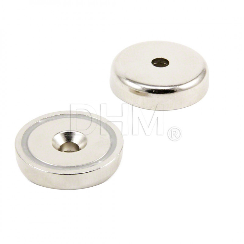 Countersunk pot magnets screw-on Ø25mm Magnets and magnetic Strips 02050203 DHM