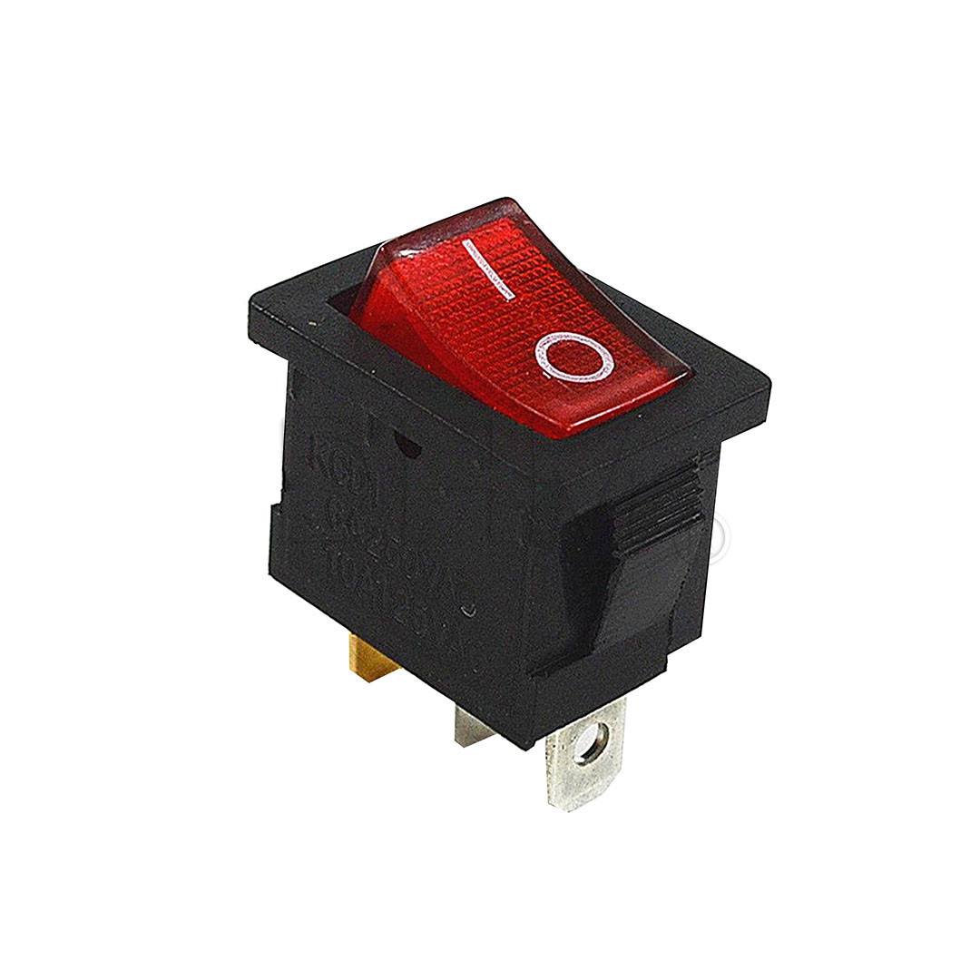 Interrupteur à Bascule Miniature Unipolaire On Off Rouge 12Vdc