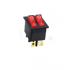 Interruttore quadro doppio led ROSSO-ROSSO pulsante on/off switch 15A 250V Interruttori on/off12050407 DHM