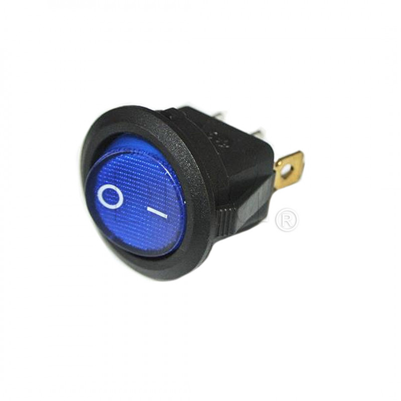 Interruttore TONDO led BLU pulsante on/off switch 6A 250V Interruttori on/off12050408 DHM