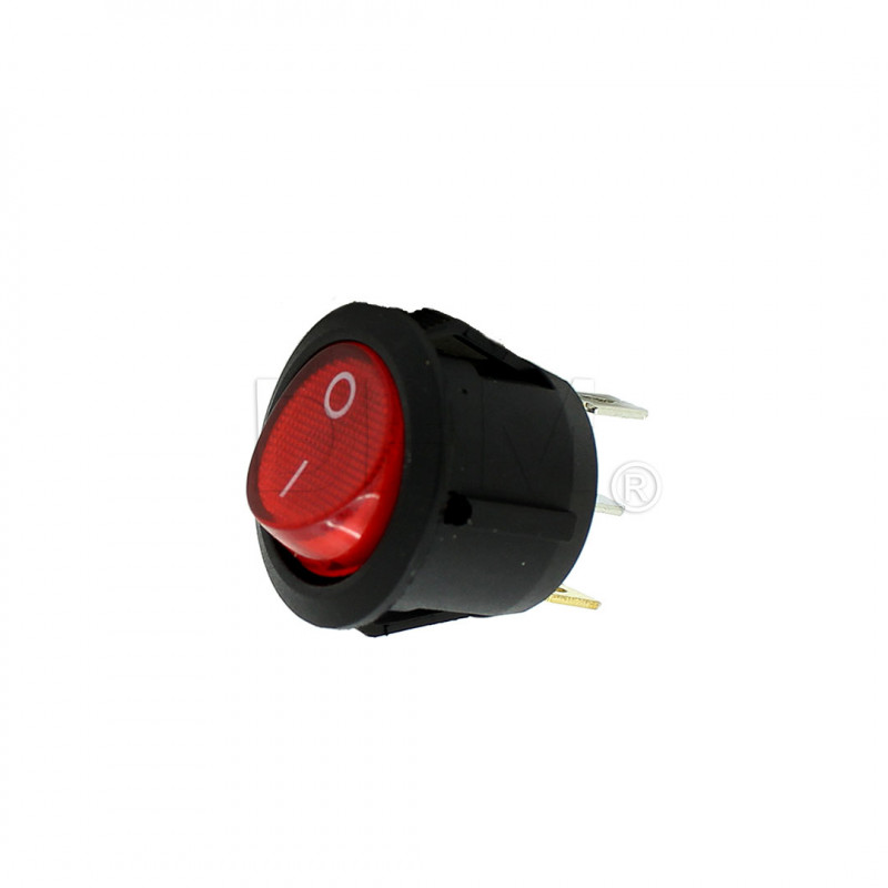 Interruttore TONDO led ROSSO pulsante on/off switch 6A 250V Interruttori on/off12050409 DHM