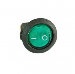 Interruttore TONDO led VERDE pulsante on/off switch 6A 250V Interruttori on/off12050410 DHM