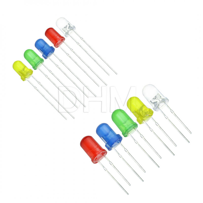 Led - Kit 100 pcs colored 3-5 mm Partes para tarjetas 09040201 DHM