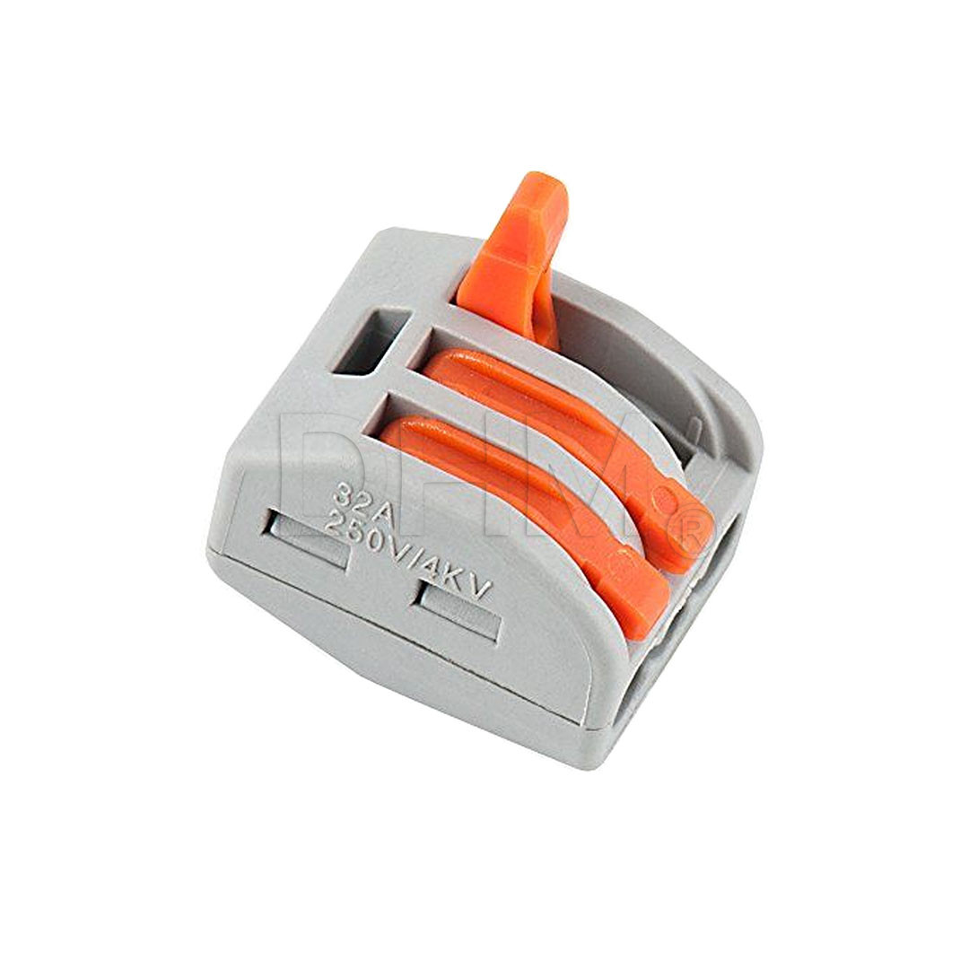 Single Pole 10-Pin Clamp For 2.5mm² Cable - 450V 24A Transparent Cable Connector