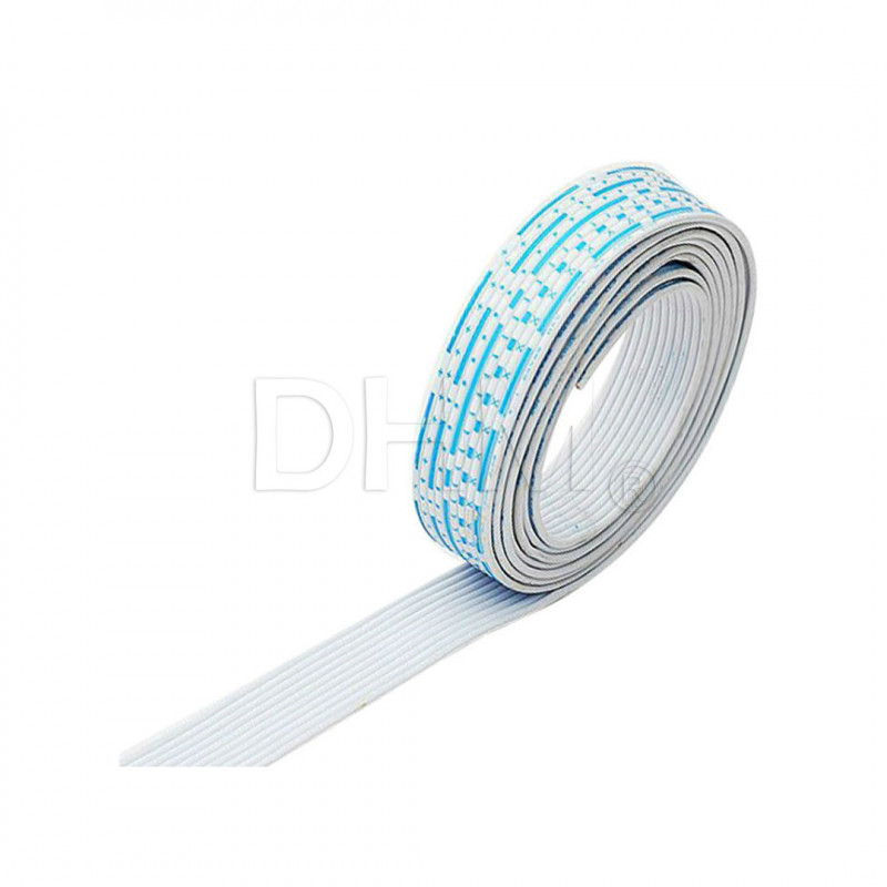 Câble ruban 10 broches 24 AWG blanc bleu - câble ruban Câbles à Simple isolation 12120301 DHM