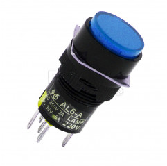 Pulsador azul de 16 mm K16-371 LED redondo de 24V Botones 12050603 DHM