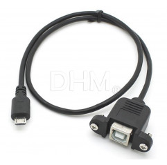 USB B female to micro USB panel cable 50 cm Single insulation cables 12070301 DHM