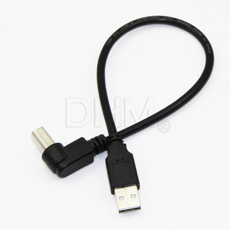 Cable USB macho 2.0 a USB macho B 90° 50 cm Cables USB 12070401 DHM