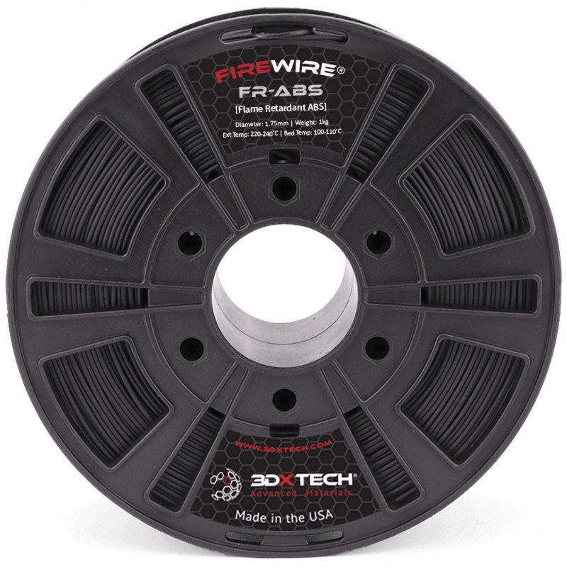 FIREWIRE FLAME RETARDANT ABS - Black / 1.75mm / 1kg - 3DXTech Flame Retardant 3DXTech 19210011 3DXTech