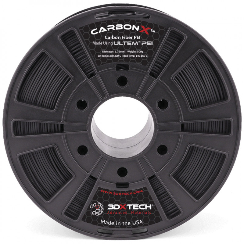 CARBONX PEI+CF MADE USING ULTEM 1010 - Schwarz / 1,75mm / 500g - 3DXTech Carbon 3DXTech 19210038 3DXTech